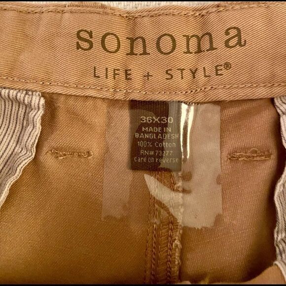Sonoma Cargo Pants Mens 36x30 Tan Brown Relaxed Straight Leg - Picture 7 of 7